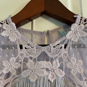 Free People Gauzy and Lace Top